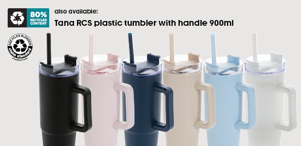 Tana RCS plastic tumbler with handle 900 ml - Nuevos colores