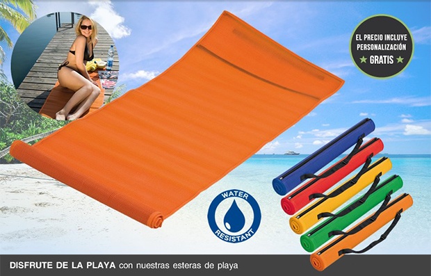 Esterillas de playa serigrafiadas con su logo o diseño desde 5,88 €